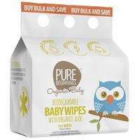 Pure Beginnings Gentle Baby Wipes with Organic Aloe, 3 packs